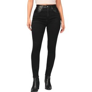 Abercrombie & Fitch Super Skinny Ankle High Rise Mixed Fabric Jeans 25 / 0 Short